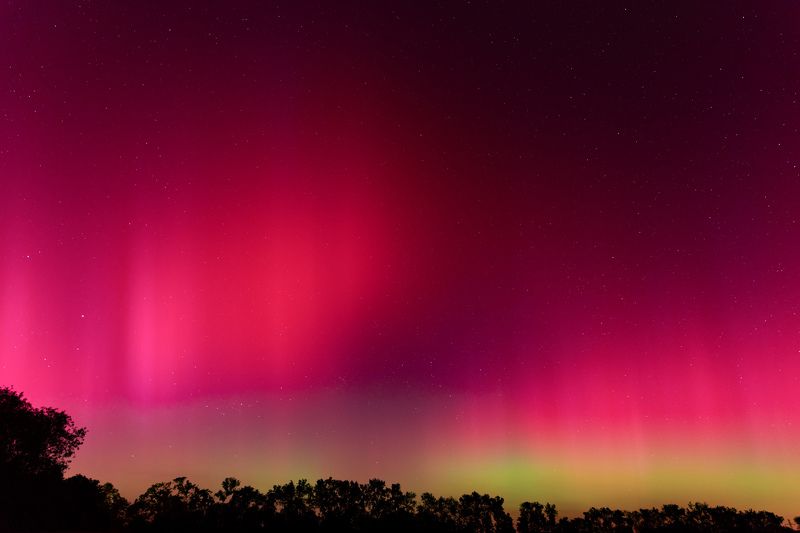 aurora, sky, night, night sky, moravia, universum, universe, stars, sony Strong aurora over Czechphoto preview