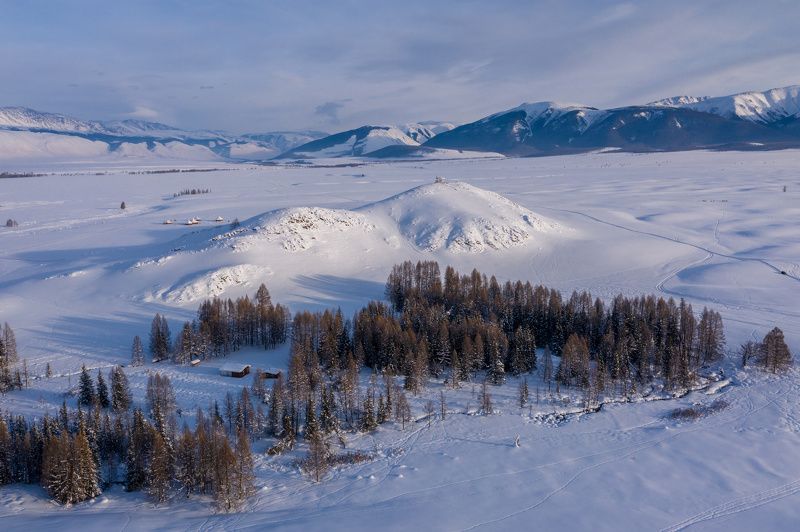 алтай, зима, горы, курайская степь, altay, winter, mountains photo preview