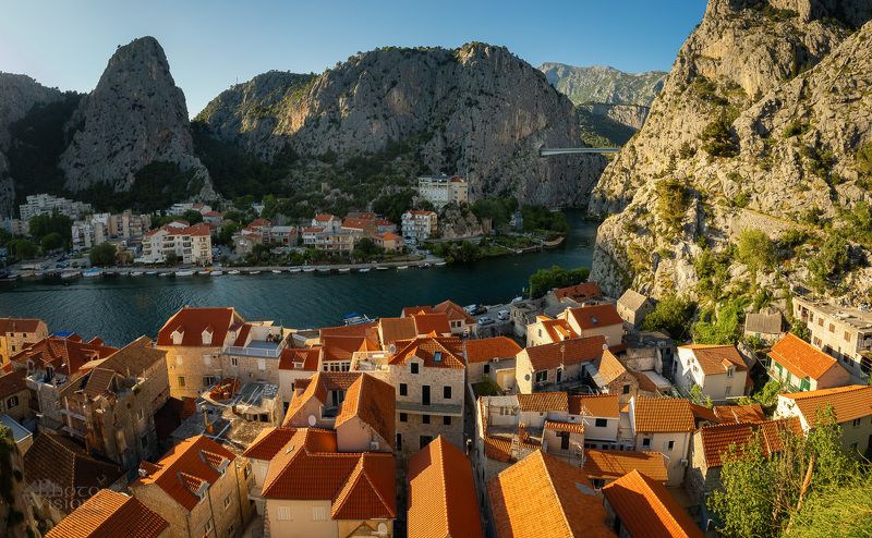 cityscape,landscape,omis,croatia,panorama,panoramic,mountains, Cityscape of Omis / Croatiaphoto preview