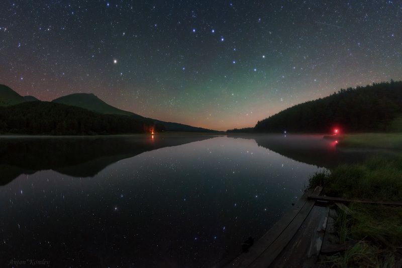 ночь, озеро, звезды, большая медведица, кавказ Ночь у озераphoto preview