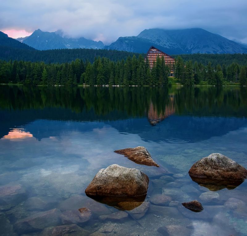 Вечер на горном озере.photo preview