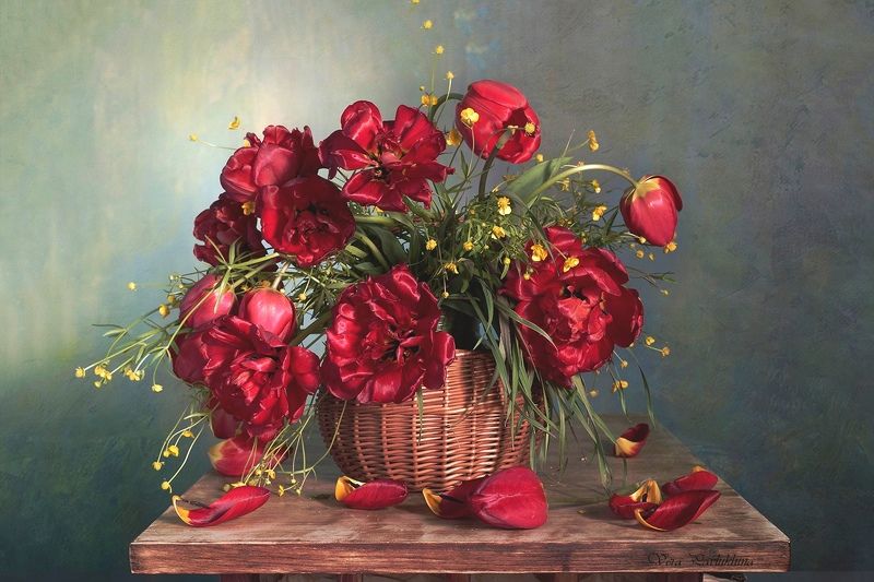 натюрморт, вера павлухина, тюльпаны, пламя, весна Пламя весны.photo preview