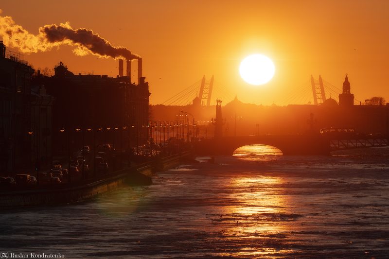 санкт-петербург, закат, прострел, нева Закат над Санкт-Петербургомphoto preview