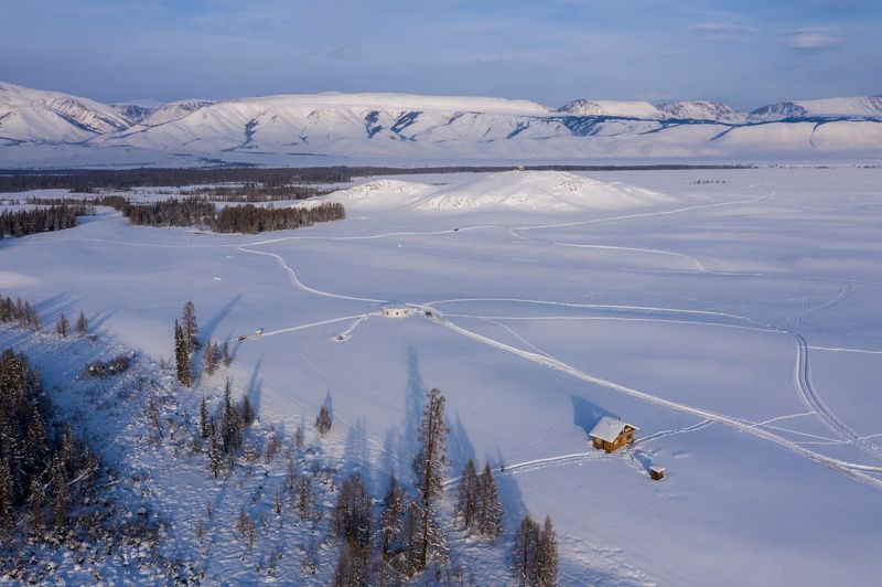 алтай, зима, горы, курайская степь, altay, winter, mountains photo preview
