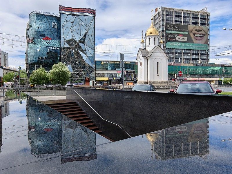город,новосибирск,отражения,архитектура,часовня После дождяphoto preview