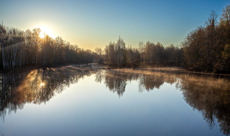 пейзаж, утро, восход, солнце, туман Восходphoto preview