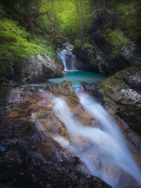 slovenia river fall waterfall landscape longexpo green canyon Into the Elf\'s Wordphoto preview
