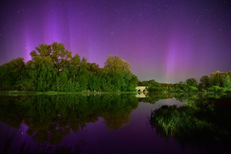 nikon никон Z5 nature весна фотография красота фото world северное сияние aurora полярное astronomy астрономия река небо звезды огни river sky lights moon луна месяц май may photo preview