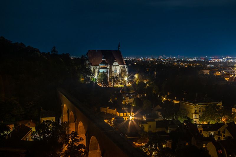 #night #cathedral #landscape #cityscape #city #aquaduct #lights St. Othmar cathedralphoto preview