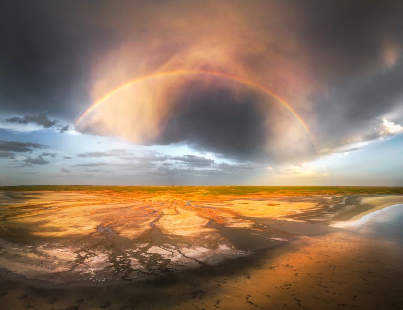 Элътон, солончак, волгоградская область, пейзаж, радуга, степь, озеро Эльтон, landscape, daytime landscape, соленое озеро photo preview
