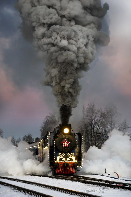 паровоз;, новый, год;, праздник Заповедник минувшей эпохи (серия). Утро первого январяphoto preview