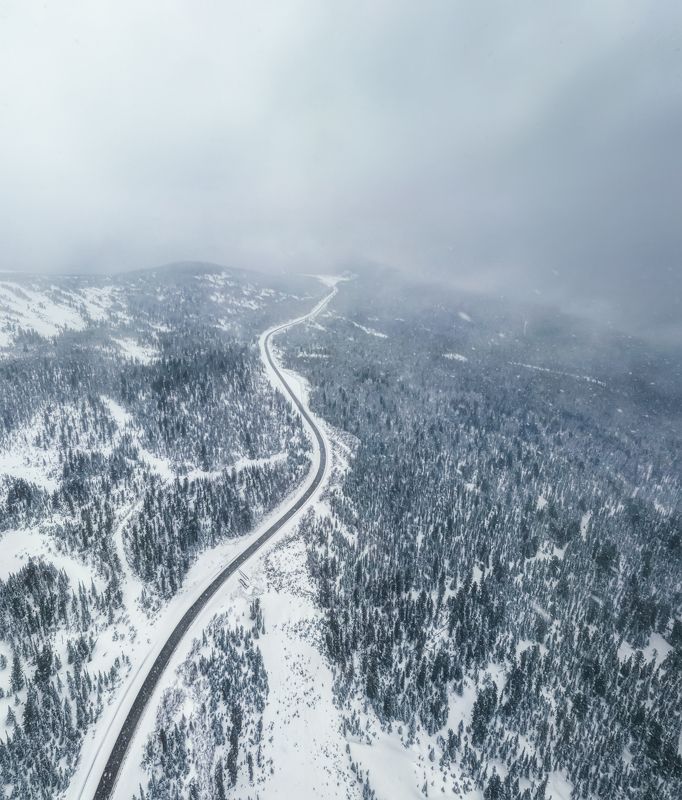 Ергаки, парк, дорога, зима, снег Природный Парк Ергакиphoto preview