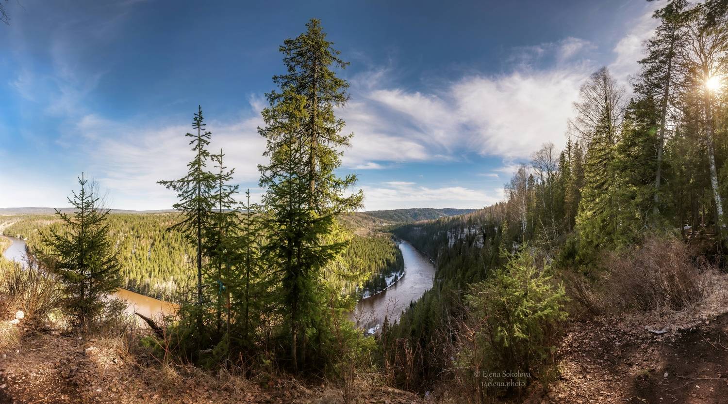 Усьвинские столбы. Автор: Соколова Елена усьвинские столбы, урал, весна, река, усьва, пейзаж, лес, тайга, Соколова Елена