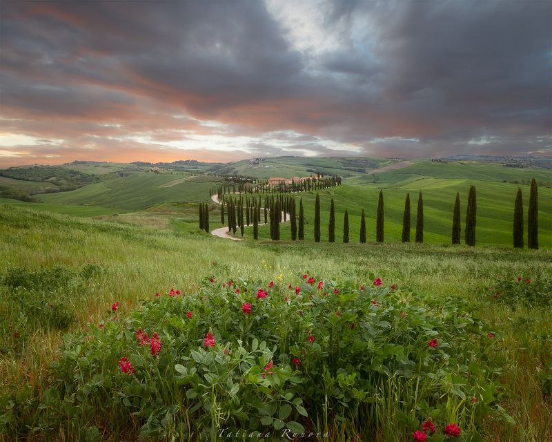Закат в долине Валь Д\'Орча. Тосканаphoto preview