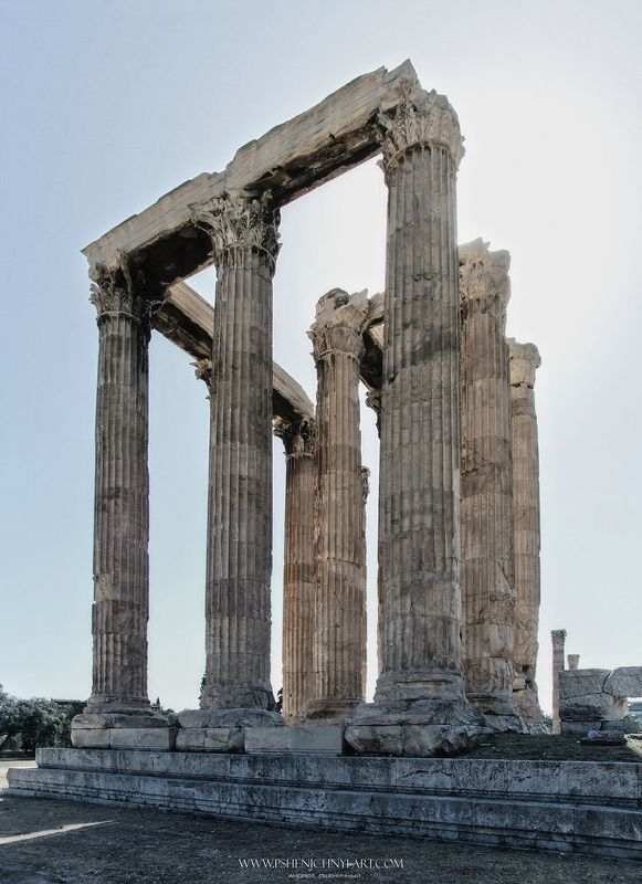 монументальный, колоннада, каннелюры, храм зевса, афины, греция, античность, архитектура, история, религия Храм Зевсаphoto preview