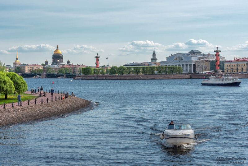 город, архитектура, санкт-петербург, река нева, адмиралтейство, исаакиевский собор, стрелка васильевского острова, дворцовый мост, биржа, слева фрагмент заячьего осторова, кронверкский пролив (проток), виды петербурга, день города Весенний акварельный Петербург. С Днём Рождения, город родной!photo preview