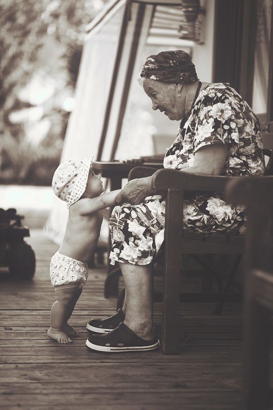 бабушка, правнук, встреча, поколения, лето, забота, интерес, nikon Разница в 82 годаphoto preview