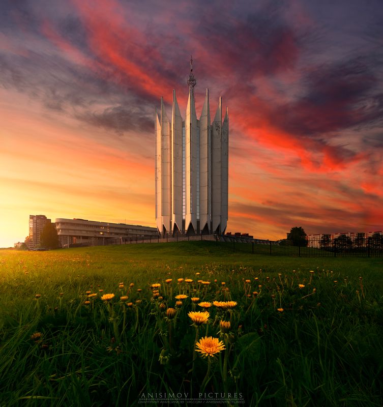 санкт-петербург, закат, золотой час, nikon Башня испытательного комплекса ЦНИИ РТКphoto preview