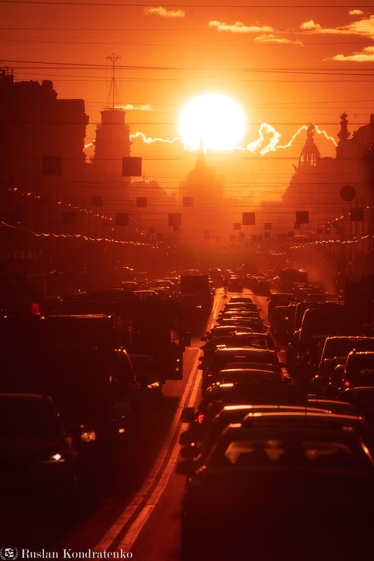 санкт-петербург, закат, прострел, невский, невский проспект Невский проспект на закате дняphoto preview