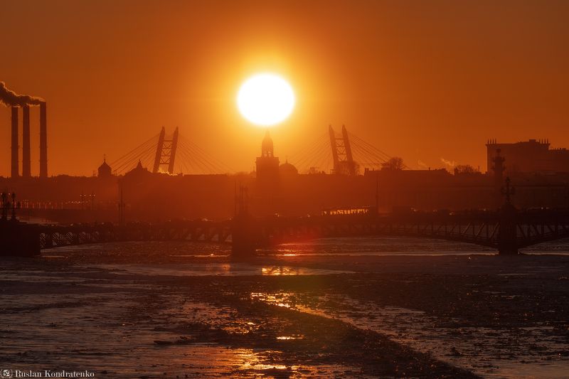 санкт-петербург, закат, прострел, нева Закат над Санкт-Петербургомphoto preview