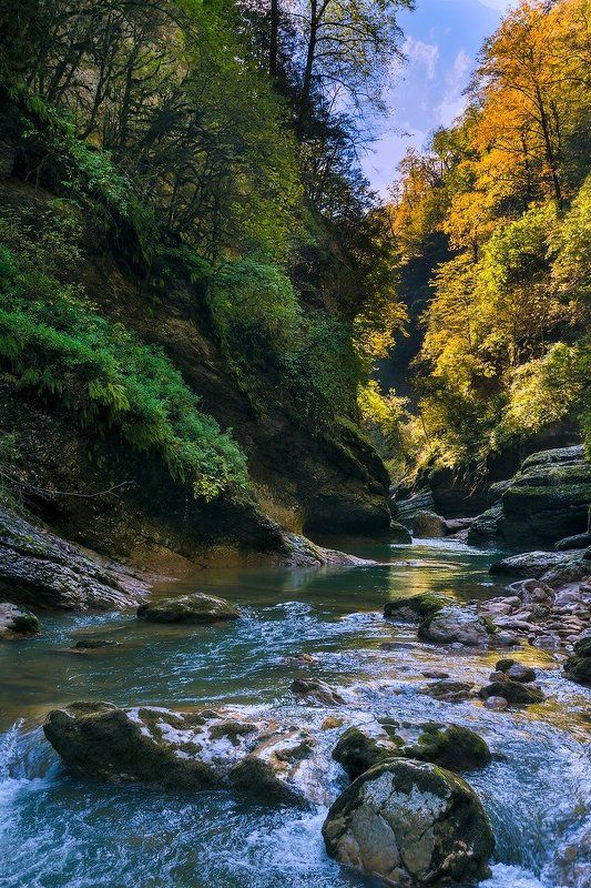 Гуамка, Гуамское ущелье, Курджипс, Мезмай, Природа, Река Курджипс и Гуамское ущельеphoto preview