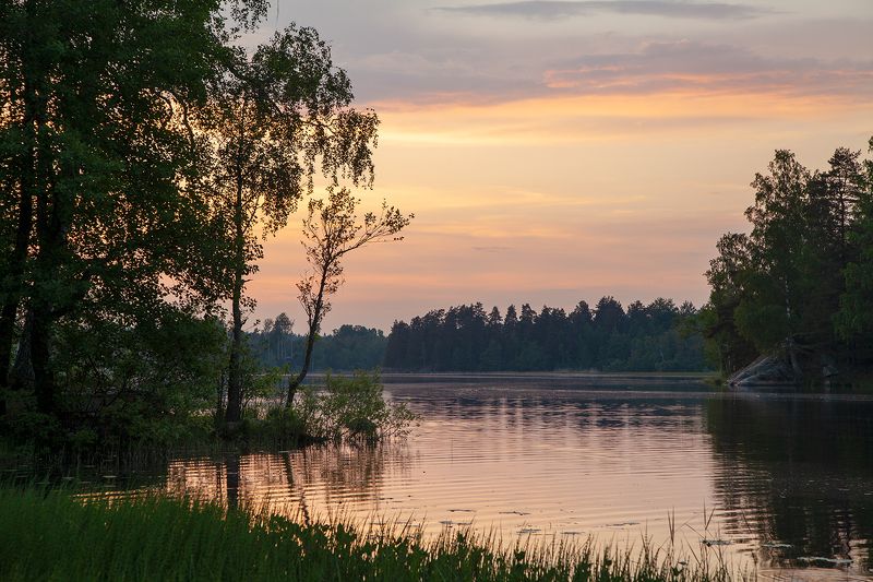 photo, nature, russia, sunset, water Закат на Вуоксеphoto preview