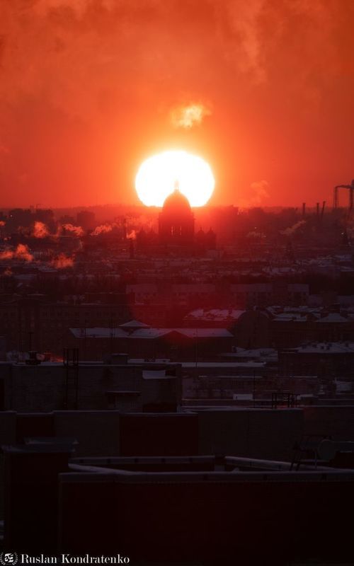 санкт-петербург, закат, исаакиевский собор, прострел Исаакиевский соборphoto preview