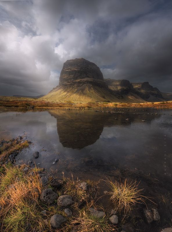 iceland, mountains, reflections, clouds, landscape, lights Guardian of Icelandphoto preview