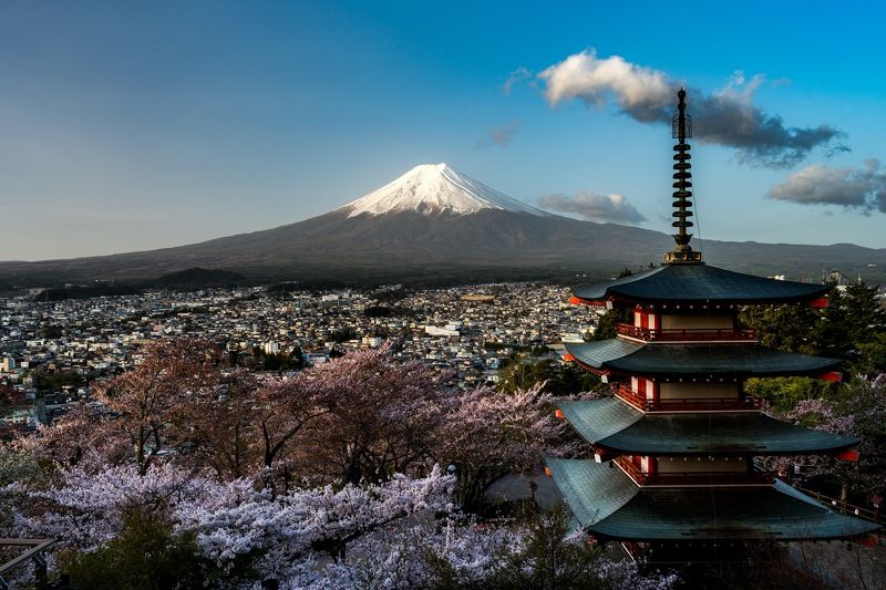 рассвет, пейзаж, вулкан, фудзи, япония Рассвет с видом на Фудзиphoto preview