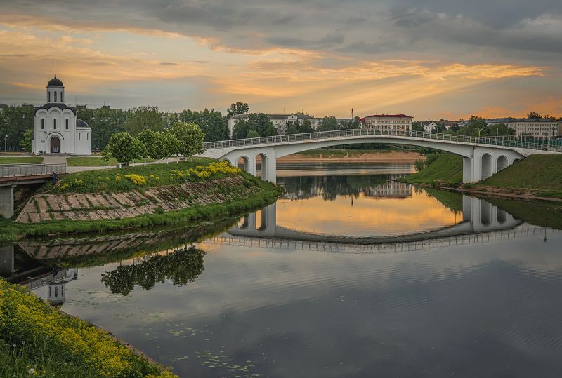 горбатый мост Утро в Твери... фото превью
