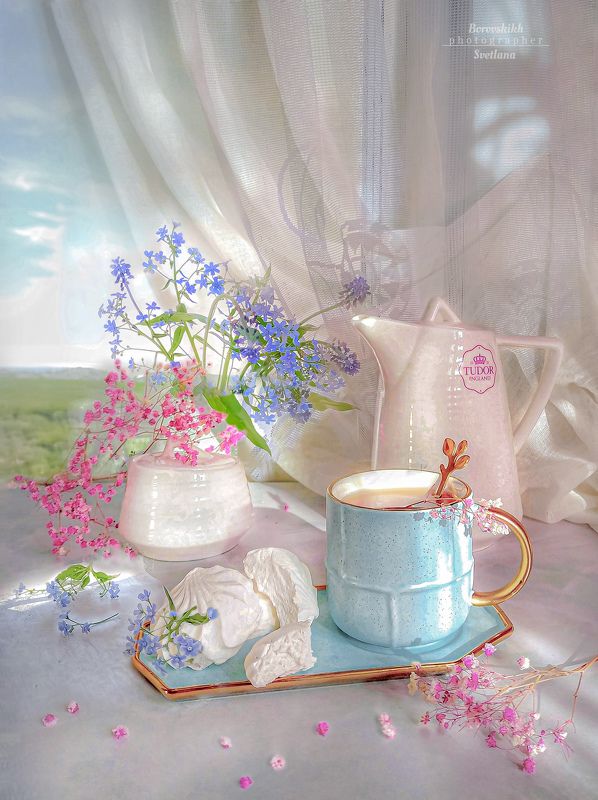 натюрморт, art_photo, food photo, цветы, незабудки, фото на окне,фото на телефон Утро нового дняphoto preview