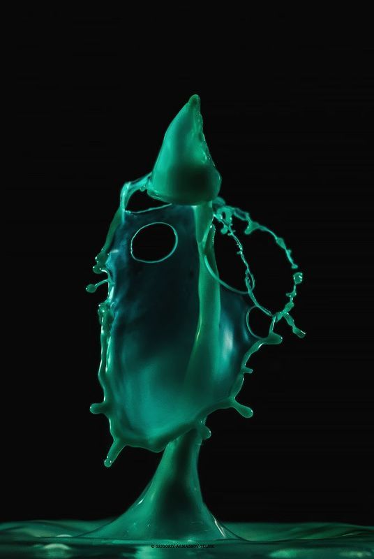 drops, water, macro, liquid, colors Green drops фото превью