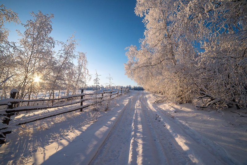 Якутия зима Зимняя дорогаphoto preview