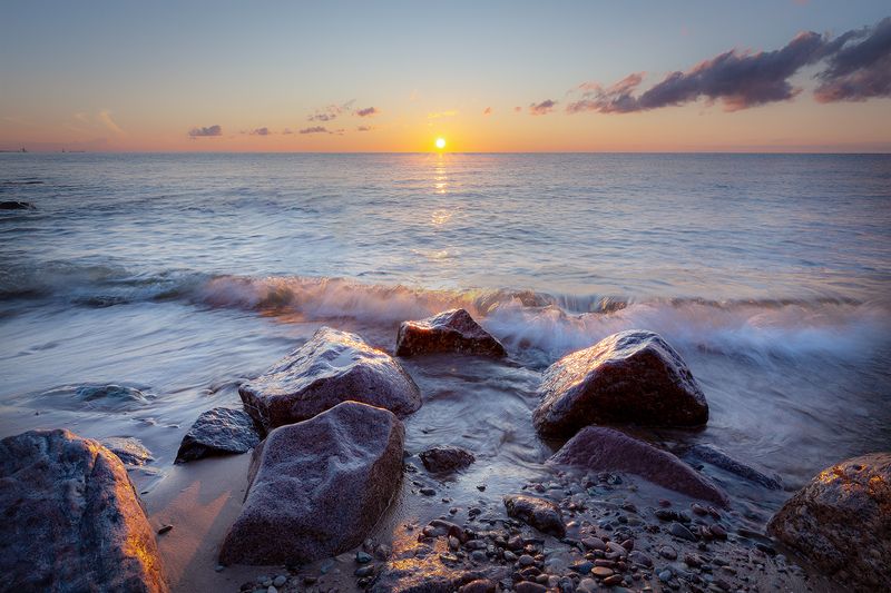 балтика нарвский залив закат вечер камни море солнце усть-нарва Камни и море фото превью