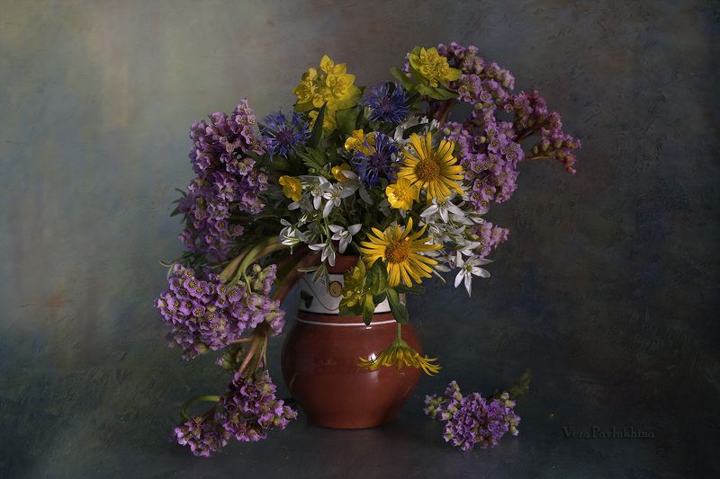 бадан, ромашки, зведчадка, цветы, вера павлунина, букет, весна Весенняя выдумкаphoto preview