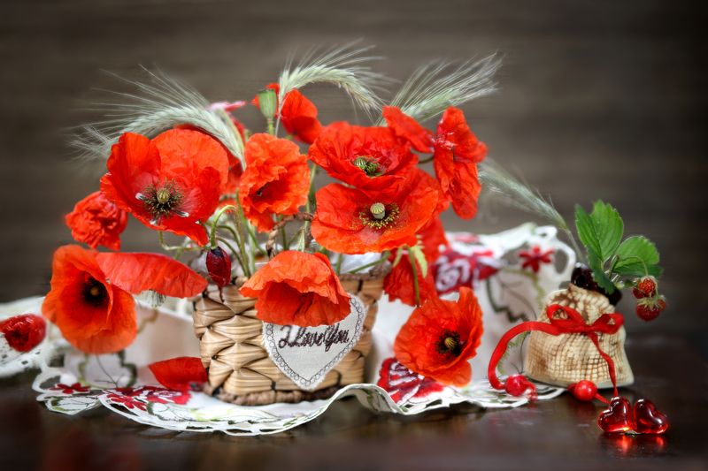 натюрморт, цветы, маки, полевые, корзинка Vfrbphoto preview