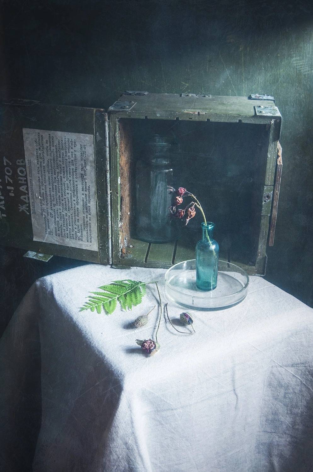 натюрморт, история, веточка, папоротник, Анна Иванова