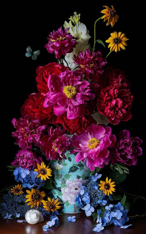 peonies, still life photography, botanical art, floral, botanical Japanese Peoniesphoto preview