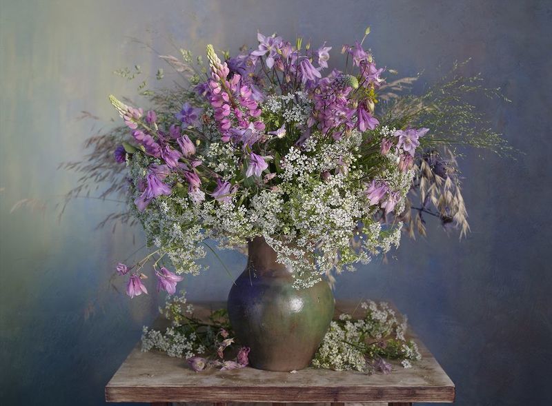 натюрморт, вера павлухина, люпины, цветы, Розовая нежность.photo preview