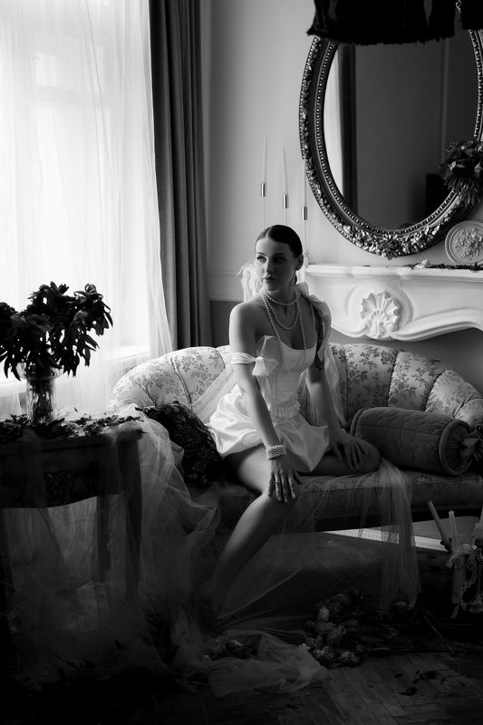 девушка,женский портрет, портрет, винтаж, сад утро утроphoto preview