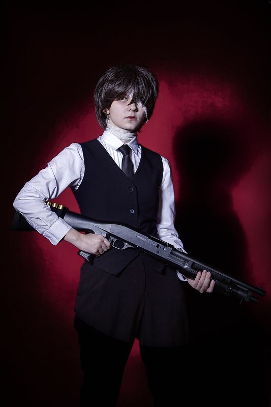 помповое ружье, девочка, цирк, луч Оружие...photo preview