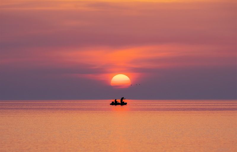 Поздние рыбаки. Каспий.photo preview