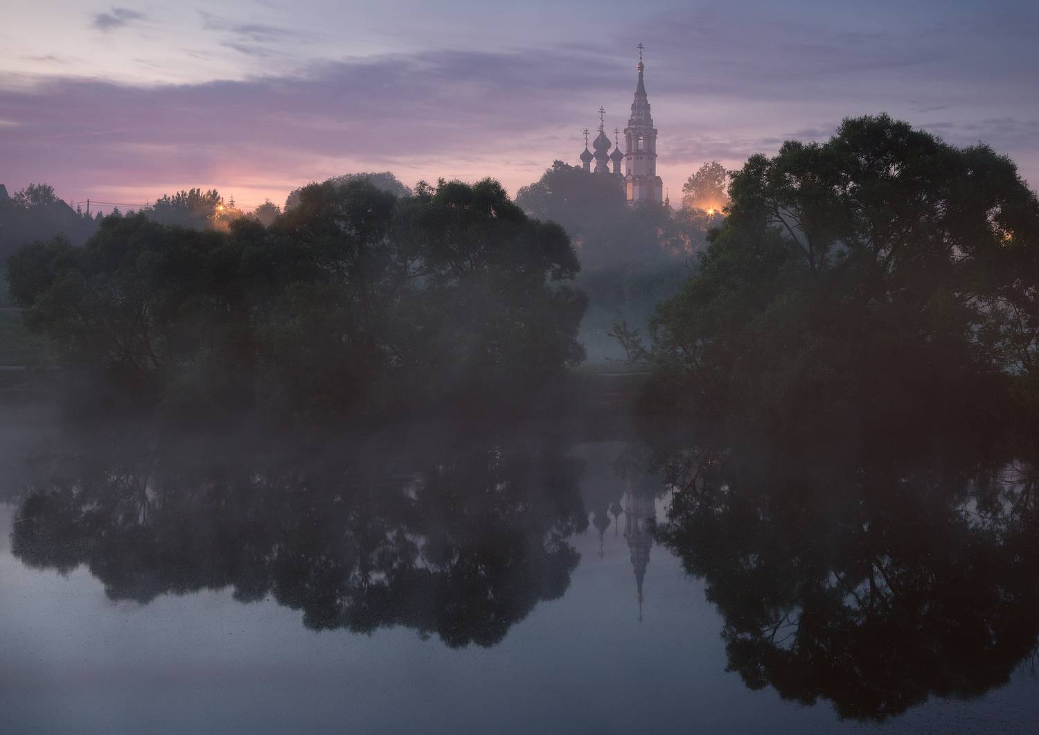 валищево, храм, туман, подмосковье, Стрельчук Александр
