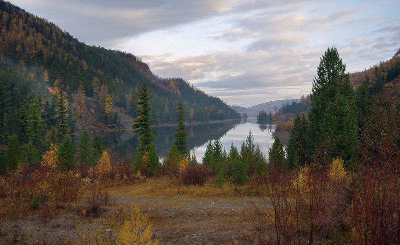 алтай, озеро, вода, утро, рассвет, чейбеккель В утренней дымкеphoto preview