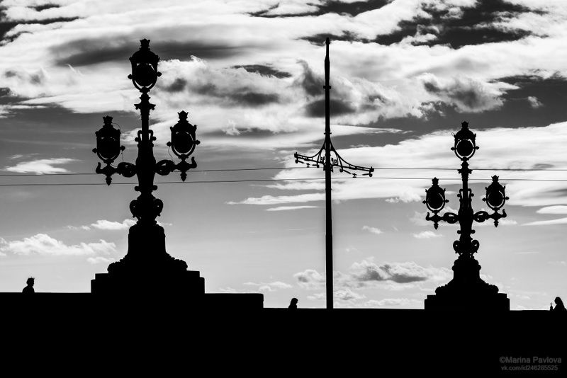 город, архитектура, санкт-петербург, троицкий мост, фонари троицкого моста, силуэты, чб.фото, чёрно-белое фото, монохромныйпетербург Силуэты Троицкого моста. Монохромный Петербургphoto preview
