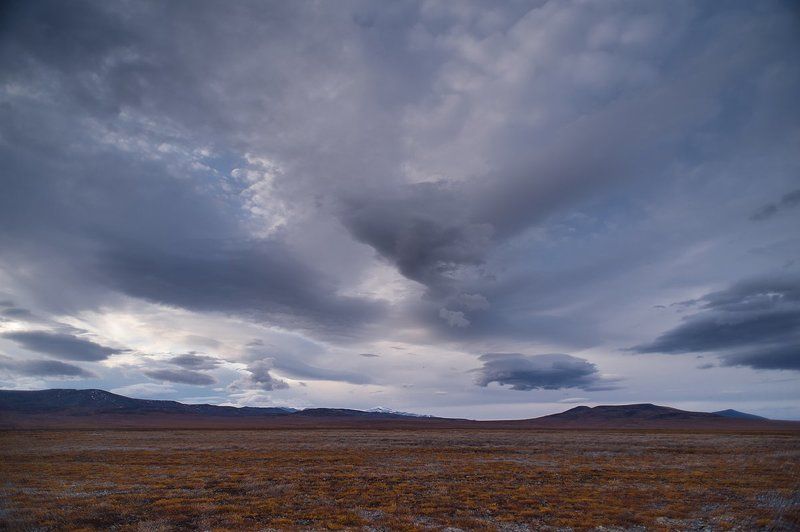 облака, небо, тундра Разлетаются облакаphoto preview