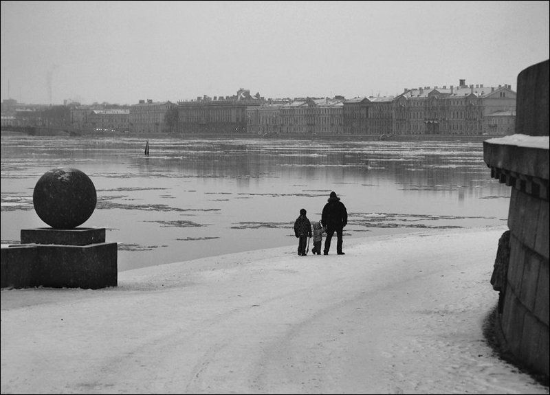 зима, декабрь, санкт-петербург, стрелка васильевского острова, город, дети с детства фото превью