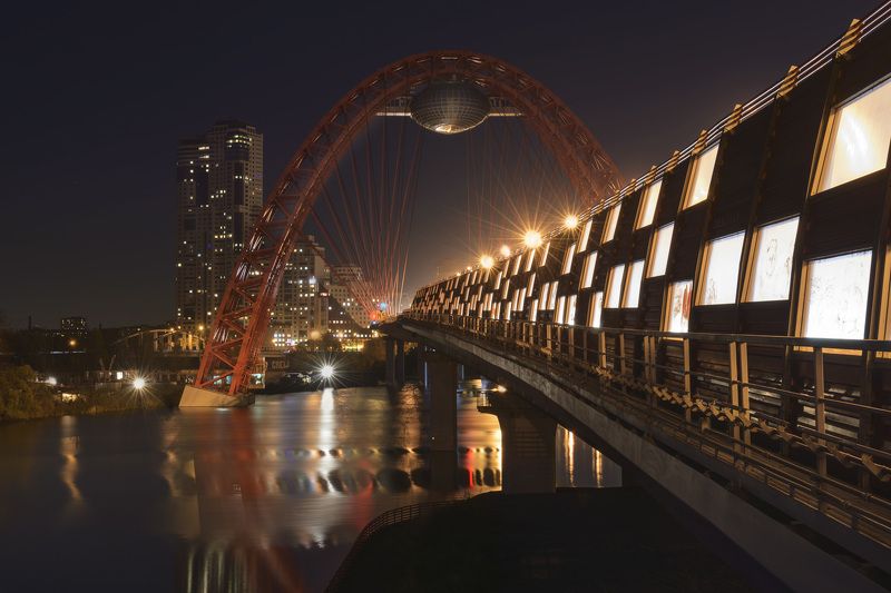 Architecture, Bridge, Moscow, Reflection, Архитектура, Мосты, Отражения Picturesque bridge / Живописный мостphoto preview