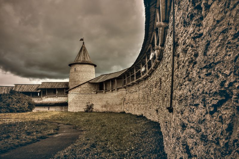 архитектура, захаб, история, крепостная стена, псков, псковский кремль, псковский кром, путешествие, россия Из поездки в древний, славный  город Псковphoto preview