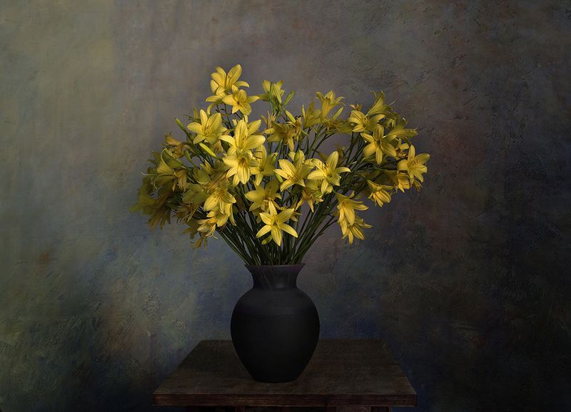 натюрморт, вера павлухина, лилейники, вечер, Солнечные лилейникиphoto preview
